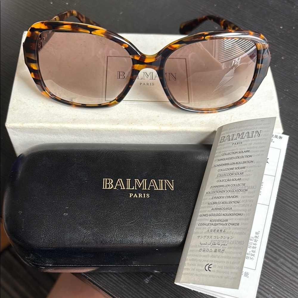 Balmain Brown Sunglasses with Tortoiseshell Frame